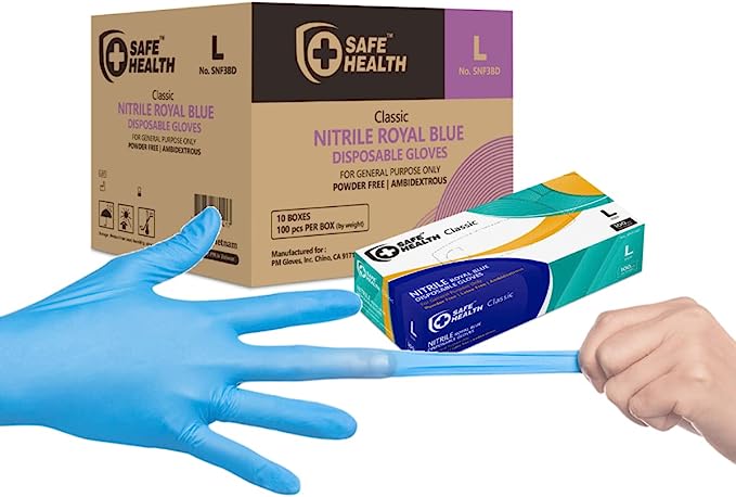 Blue Nitrile Gloves (Industrial)