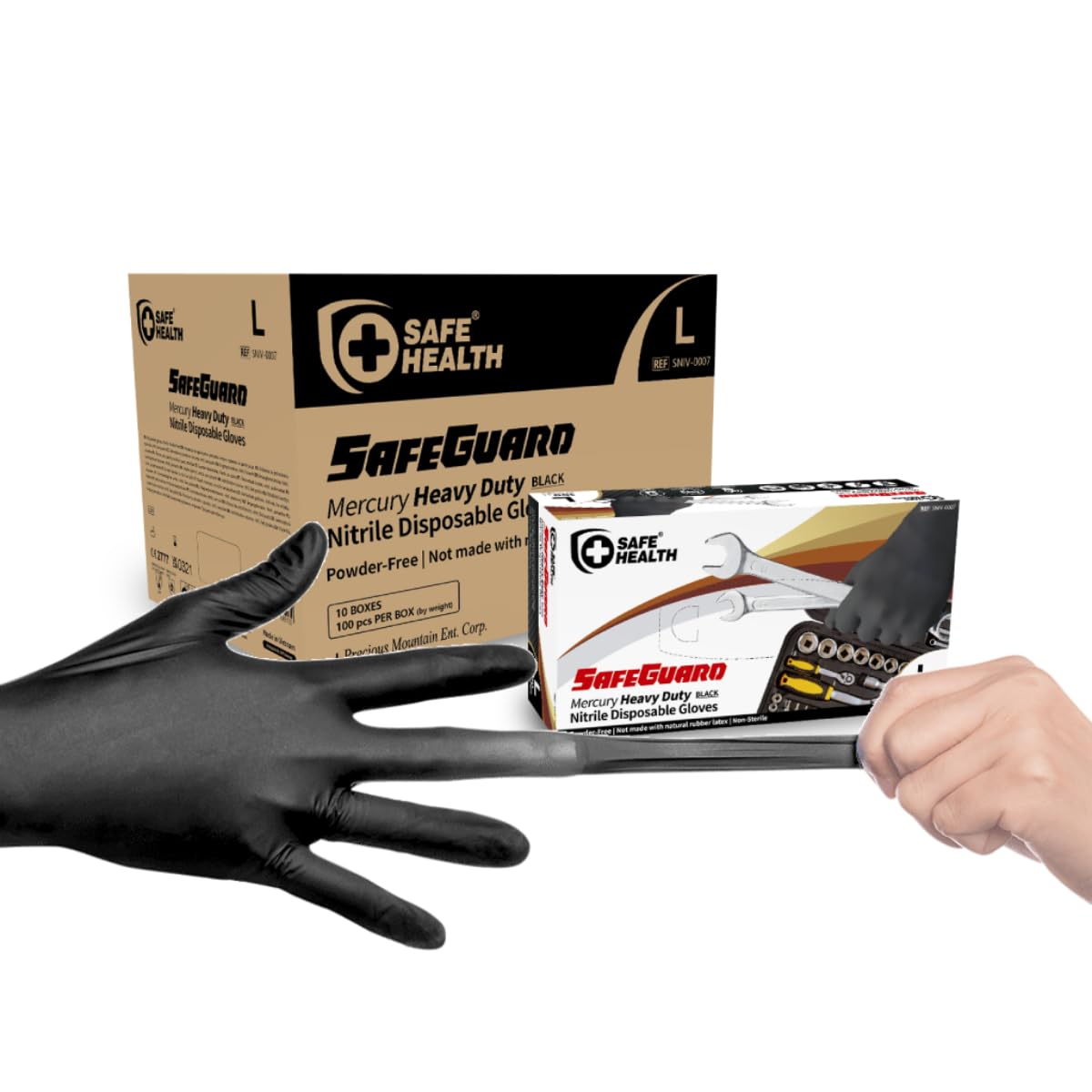 Black Heavy Duty Nitrile Gloves (Industrial)