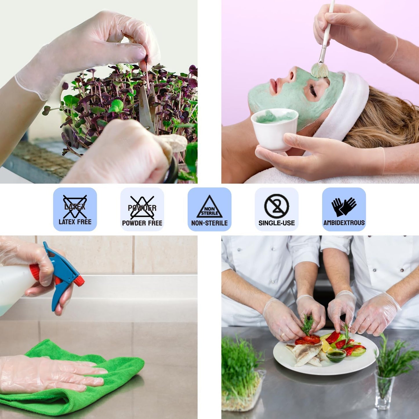 Biomass Eco-Friendly Clear Vinyl Disposable Gloves