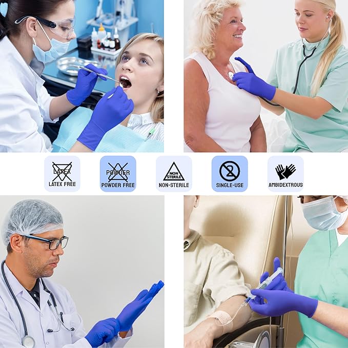 Blue Nitrile Gloves (Medical)
