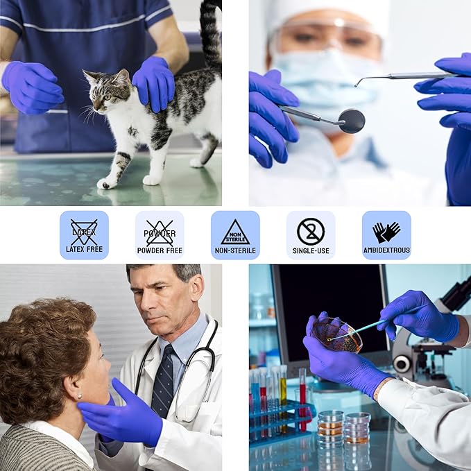 Blue Nitrile Gloves (Medical)