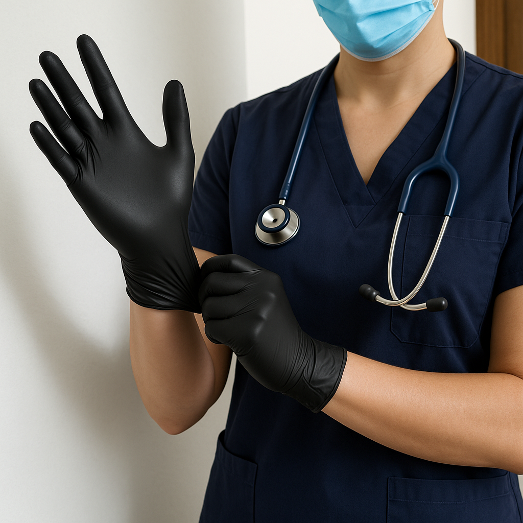 Black Heavy Duty Nitrile Gloves (Medical)