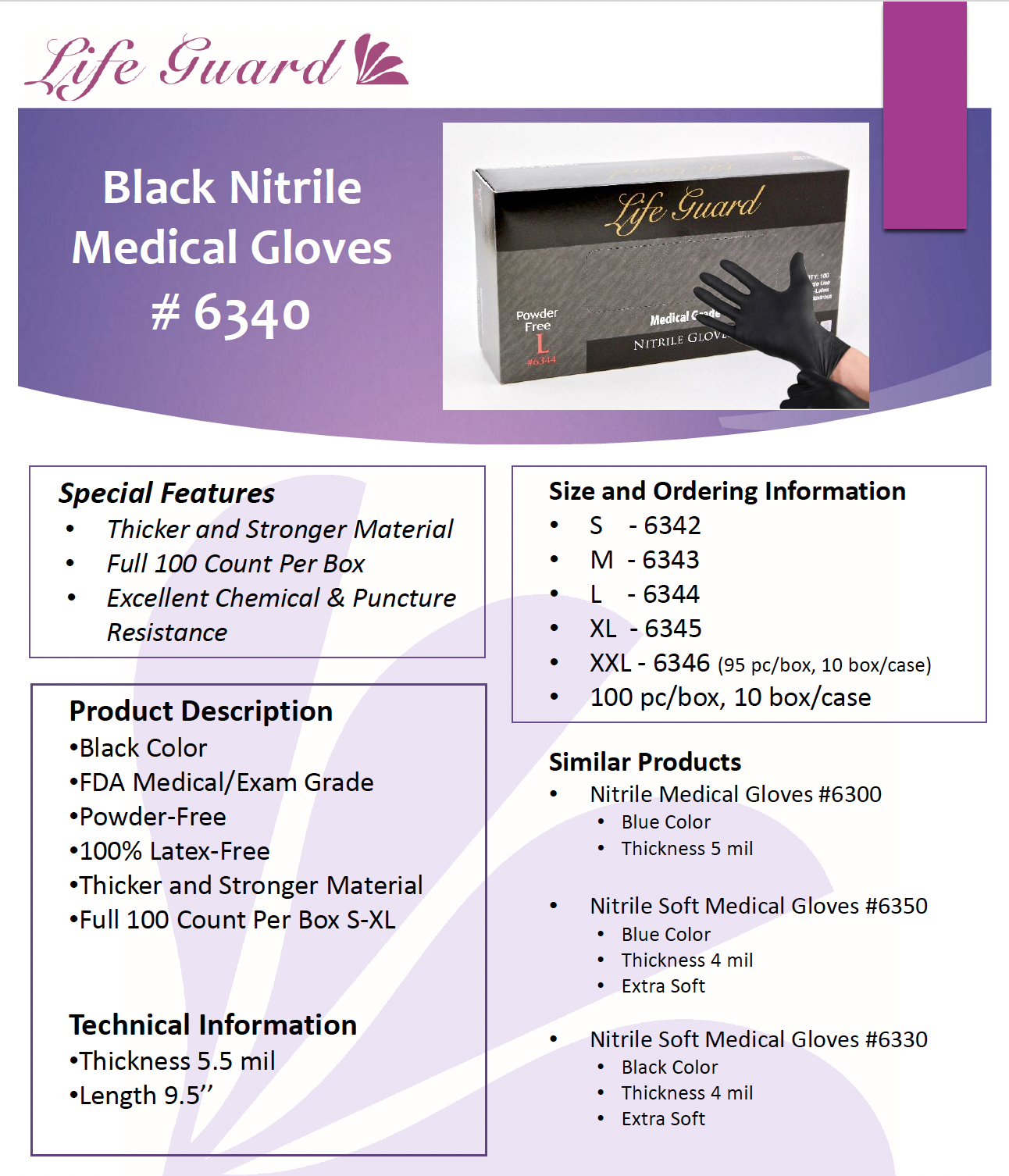 Black Heavy Duty Nitrile Gloves (Medical)