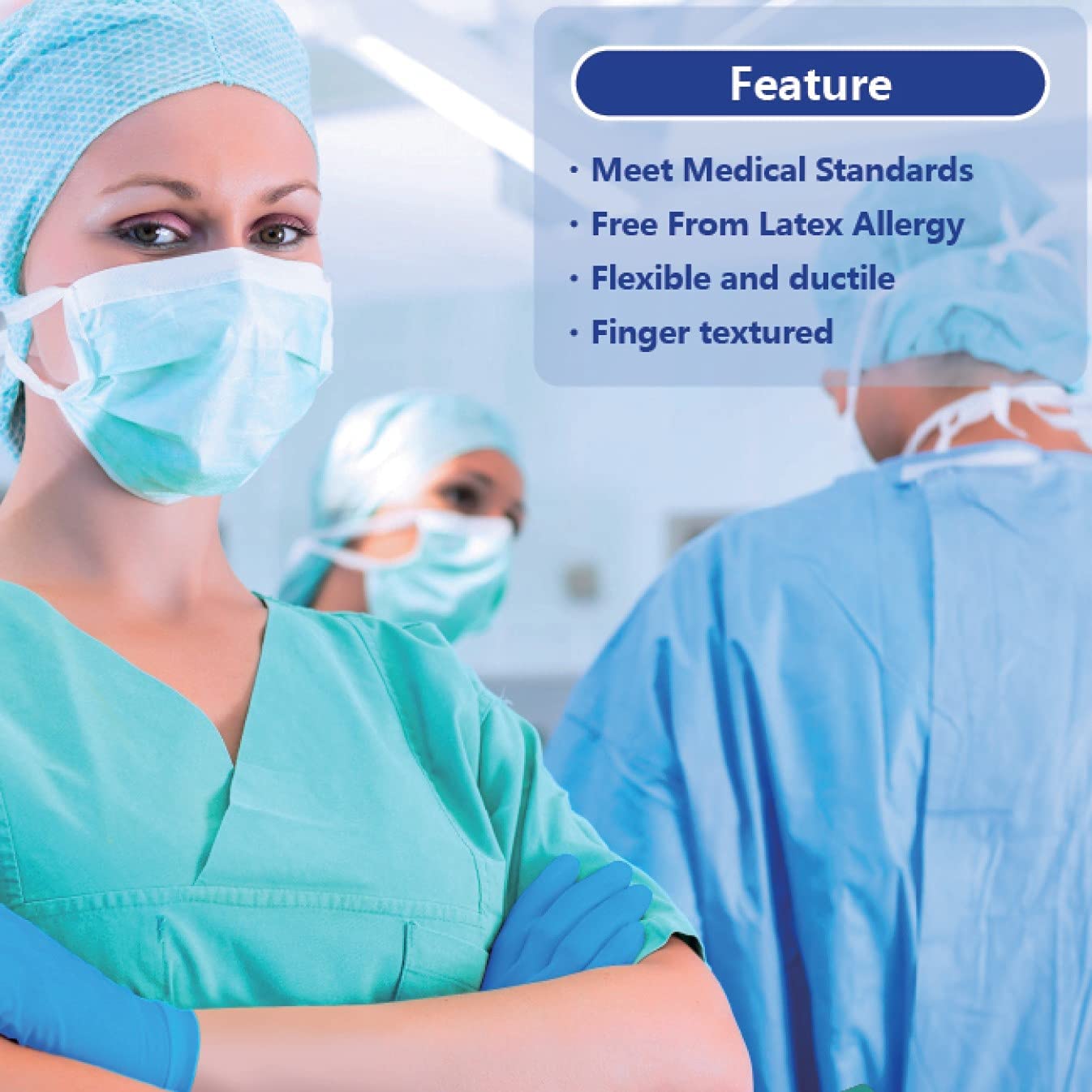 Blue Nitrile Gloves (Medical)